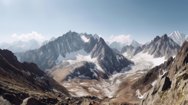 Een bergketen met een berg op de achtergrond