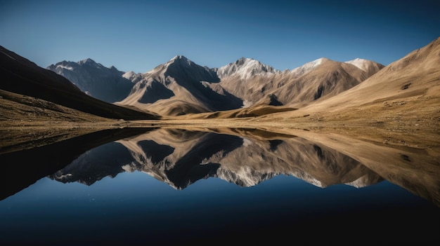 Een bergmeer met een blauwe lucht en de naam leh erop