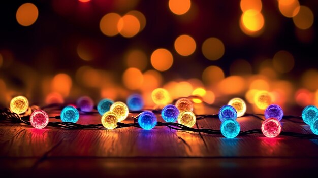 Een betoverend beeld dat de schoonheid van kerstbokeh vastlegt met fonkelende lichtjes in zachte focus