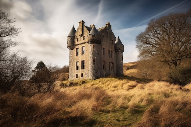 Foto een betoverende dag in een schots kasteel