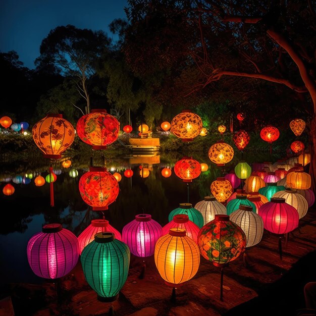 Foto een betoverende weergave van traditionele chinese lantaarn