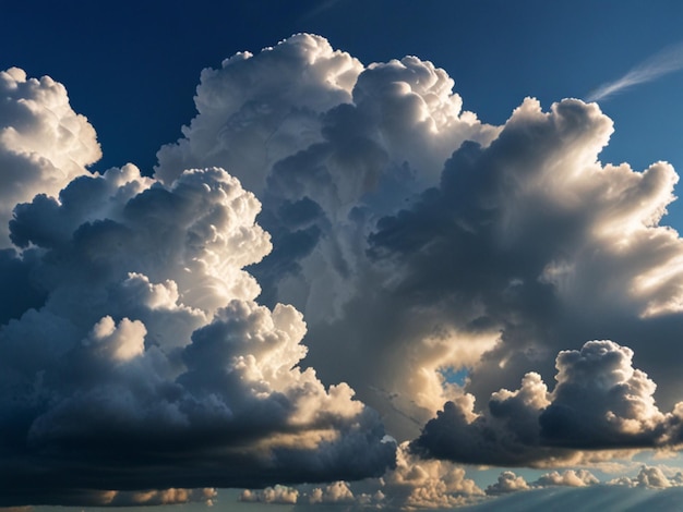 Foto een bewolkte hemel met de zon die door de wolken schijnt