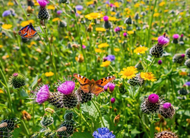 een bijen- en bloementuinlandschap