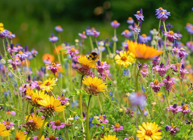 een bijen- en bloementuinlandschap