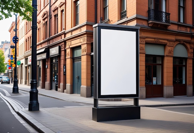 een billboard mockup met een lege buitenadvertentie straat