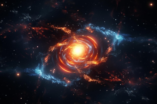 Foto een binaire ster met hypnotiserende kosmische dansen.