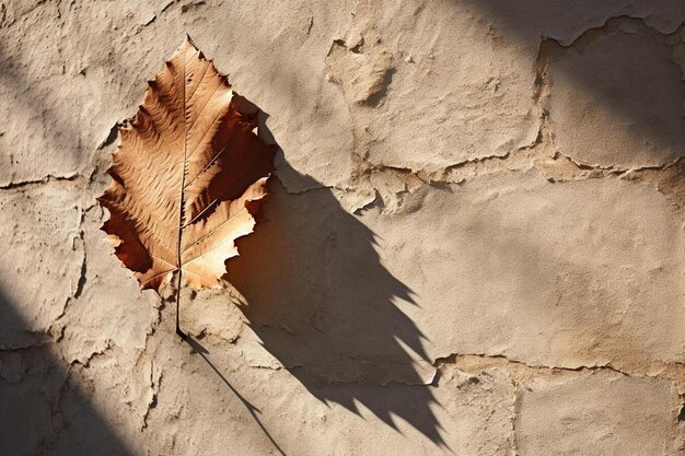 Foto een blad op een muur