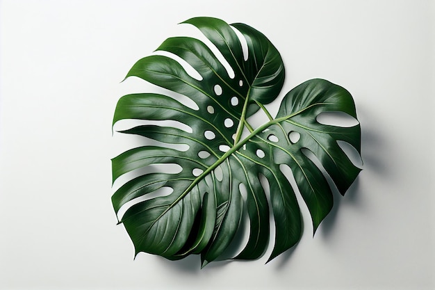 Foto een blad van een plant die monstera wordt genoemd