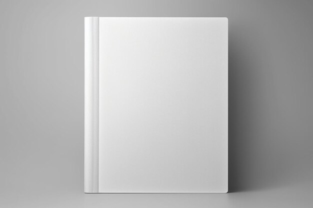 een blanco wit boek op een grijze achtergrond