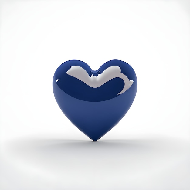 Een blauw 3D-hartpictogram