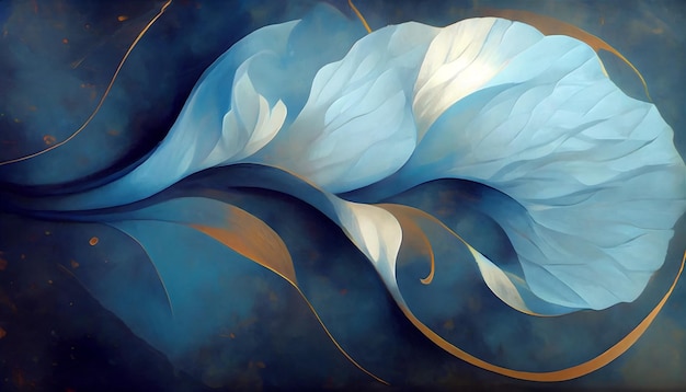 Een blauw abstract kunstwerk van een blauwe flora-ontwerpachtergrond No.003