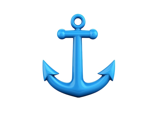 een blauw anker op een witte achtergrond