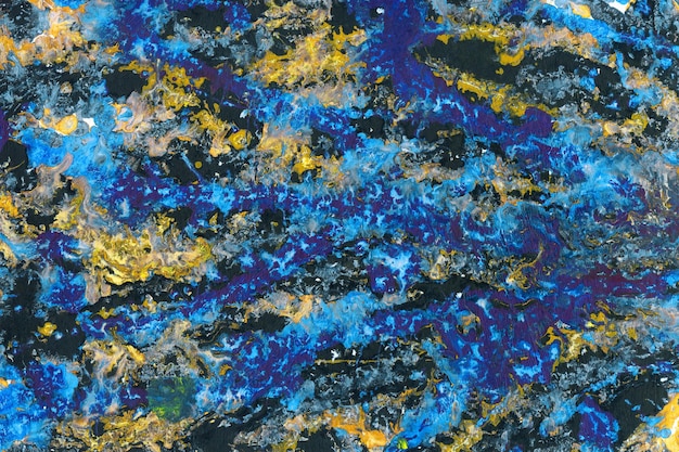 Een blauw en geel patroon Abstract Paint Achtergrond