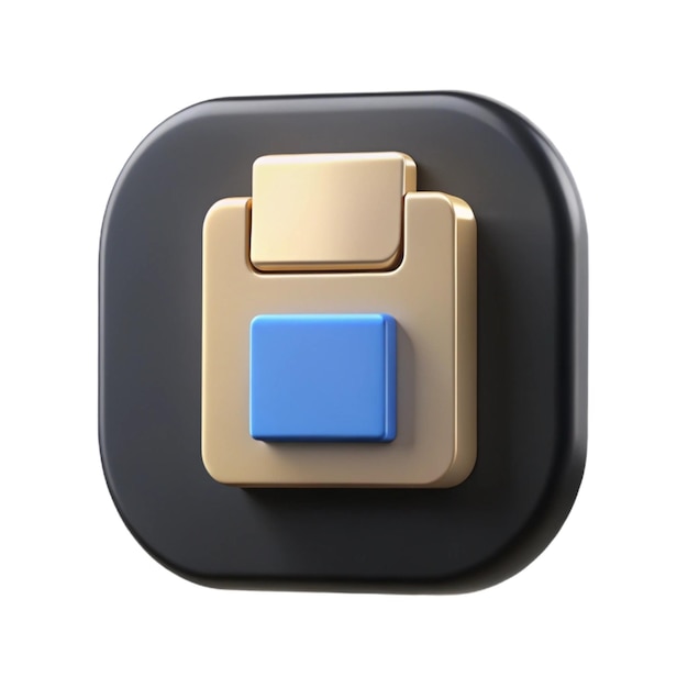 een blauw en goud vierkant met een blauw vierkant erop