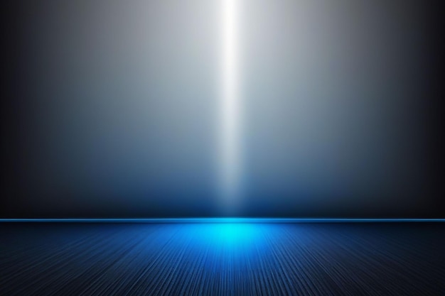 een blauw licht schijnt op een houten vloer in een kamer