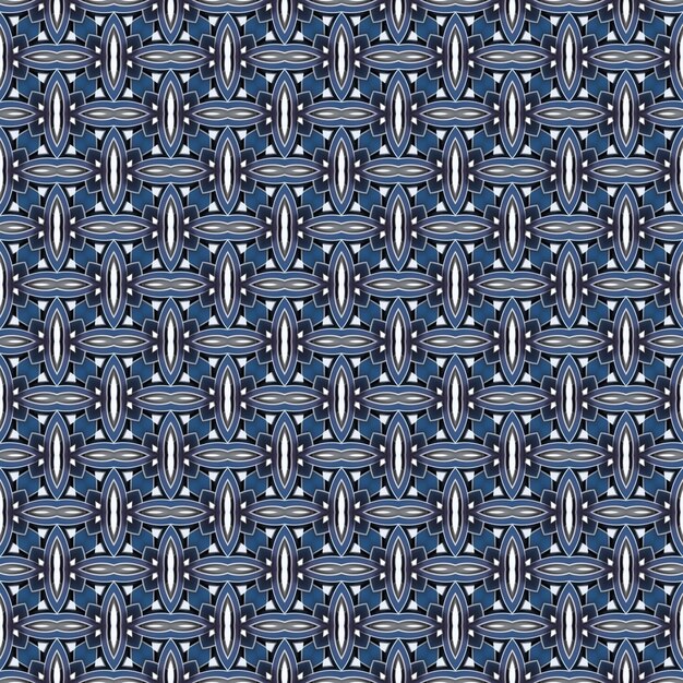 Een blauw-wit patroon met een patroon van cirkels.