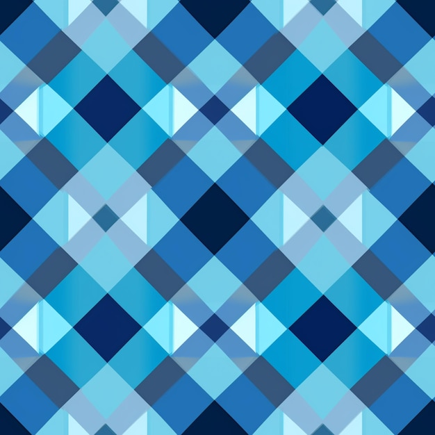 een blauw-zwart plaidpatroon met een diagonaal ontwerp generatief ai