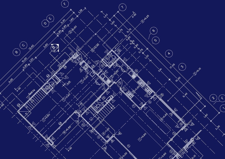 Foto een blauwdrukarchitectuur schrijven voor bouwen