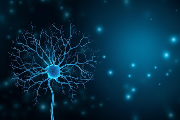 Een blauwe achtergrond met de woorden neuron erop