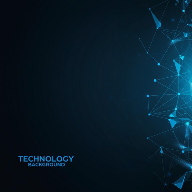 een blauwe achtergrond met een afbeelding waarop staat technologie stijl