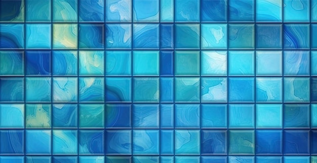 een blauwe achtergrond met tegels en blauw water in de stijl van platte schaduw