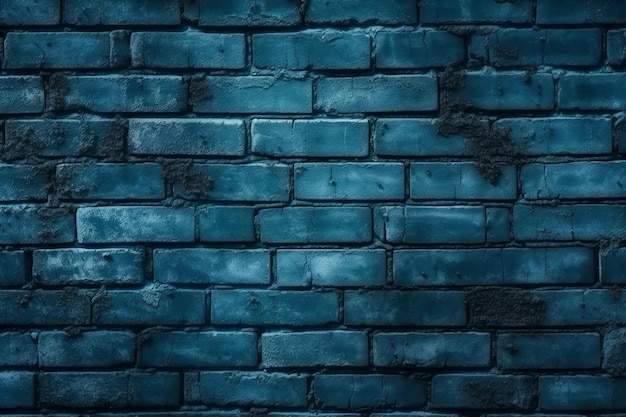 Een blauwe bakstenen muur met een donkerblauwe bakstenen achtergrond.