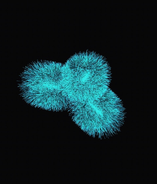 Een blauwe bloem in het donker