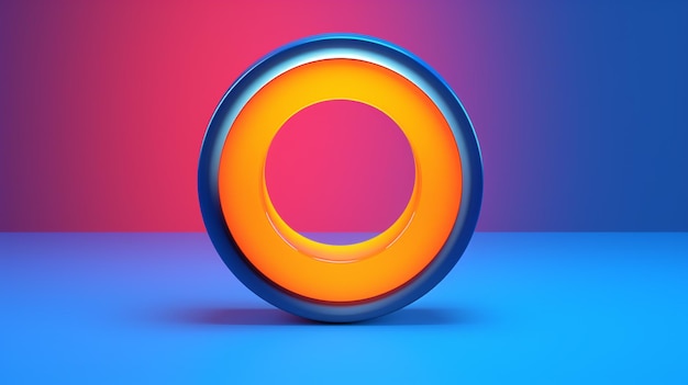 Een blauwe en oranje cirkel met een blauwe achtergrond