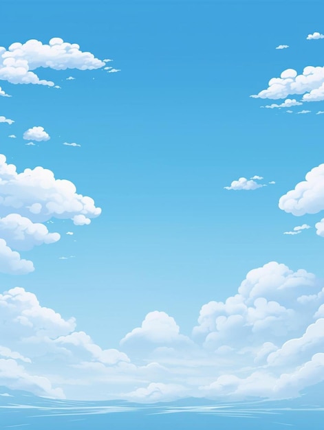 een blauwe hemel met witte wolken over een waterlichaam
