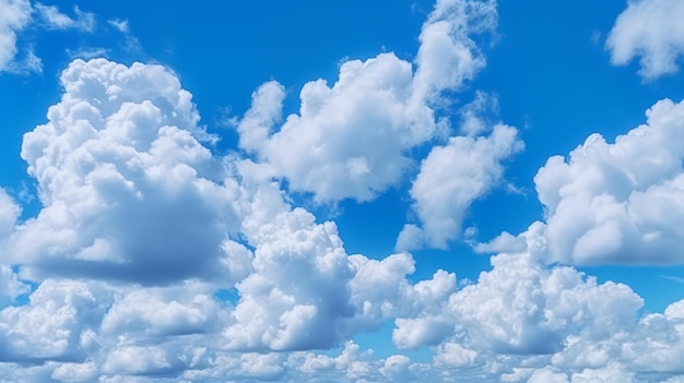 Een blauwe lucht met wolken en een witte wolk