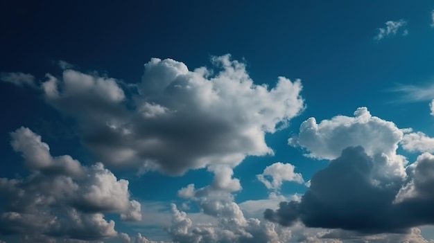 Een blauwe lucht met wolken en een witte wolk