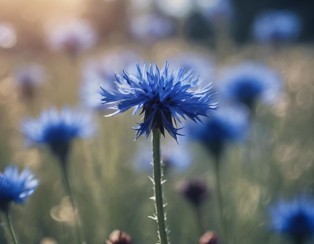 Een blauwe maïsbloem.