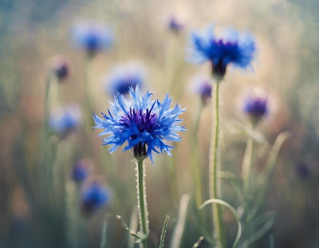 Een blauwe maïsbloem.