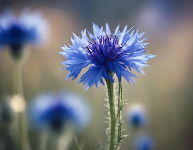 Een blauwe maïsbloem.