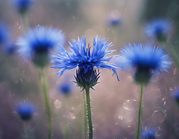 Een blauwe maïsbloem.