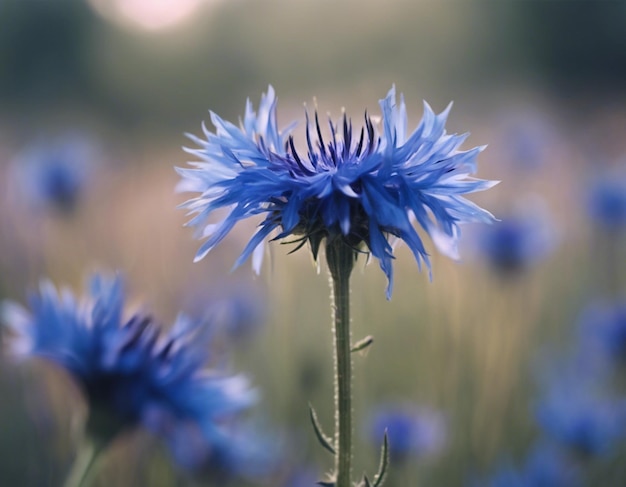 Een blauwe maïsbloem.