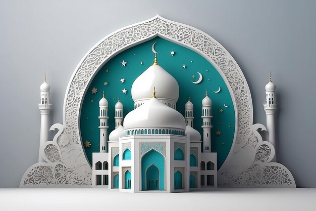 een blauwe moskee met een blauwe en witte moskee op de top