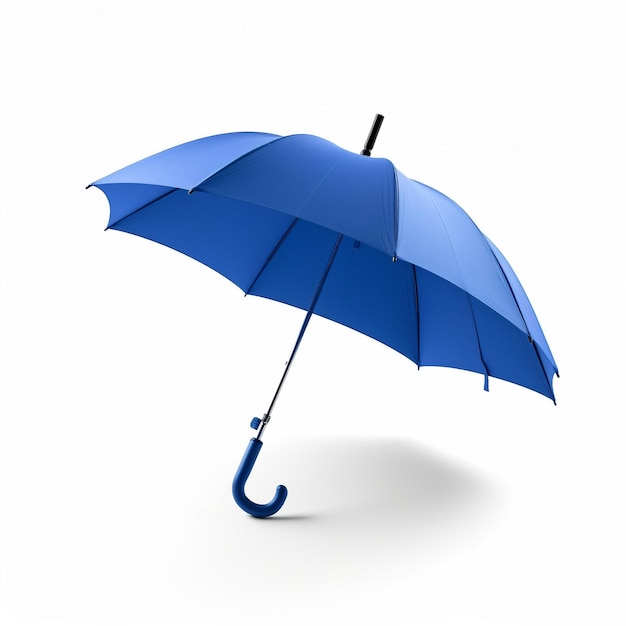 Een blauwe paraplu met het nummer 3 erop