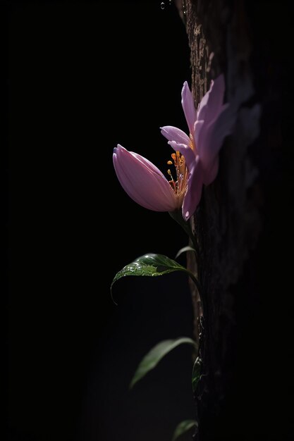 Een bloem die in het donker is