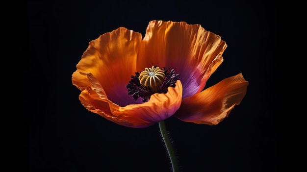 Een bloem die oranje en geel is