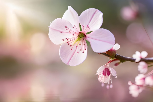 Een bloem die roze is en een roze achtergrond heeft