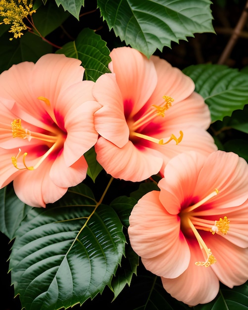 een bloem uit de struik die hibiscus wordt genoemd.