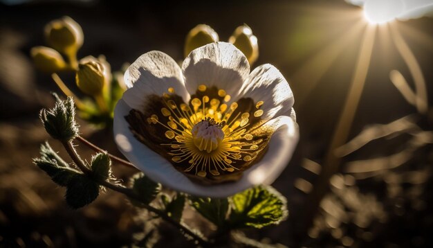 Een bloem waar de zon op schijnt