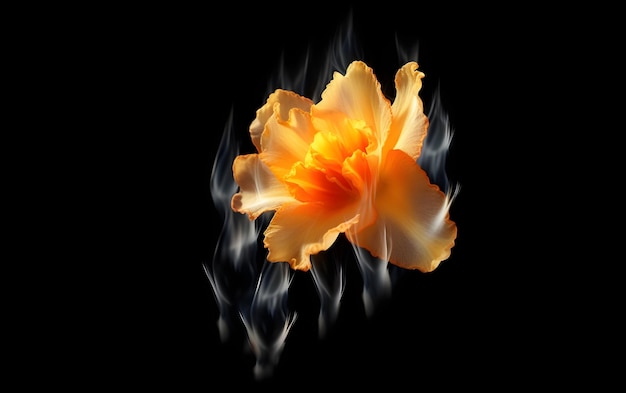 Foto een bloem waar rook uit komt
