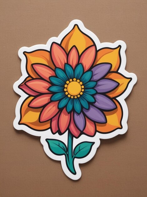 Foto een bloemen sticker voor t-shirt