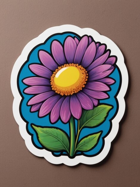 Foto een bloemen sticker voor t-shirt