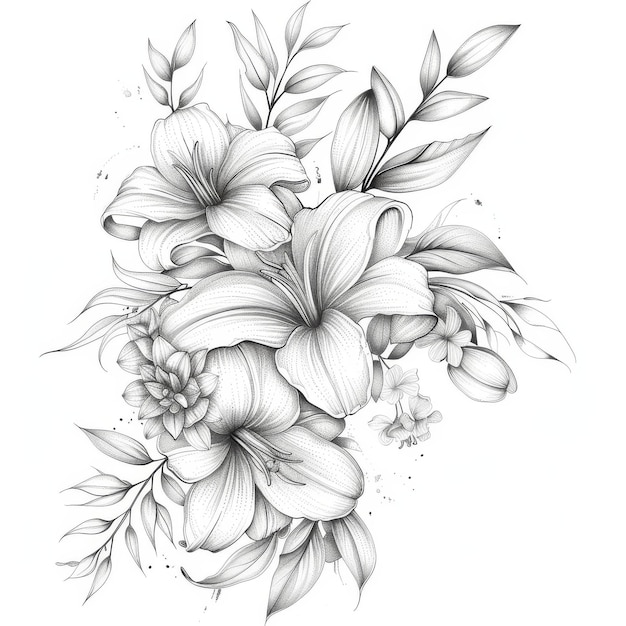 Een bloemen tatoeage kleurpagina