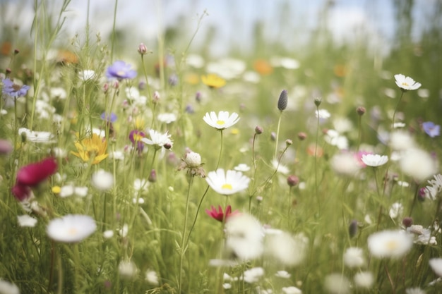 Een bloemenveld in het voorjaar