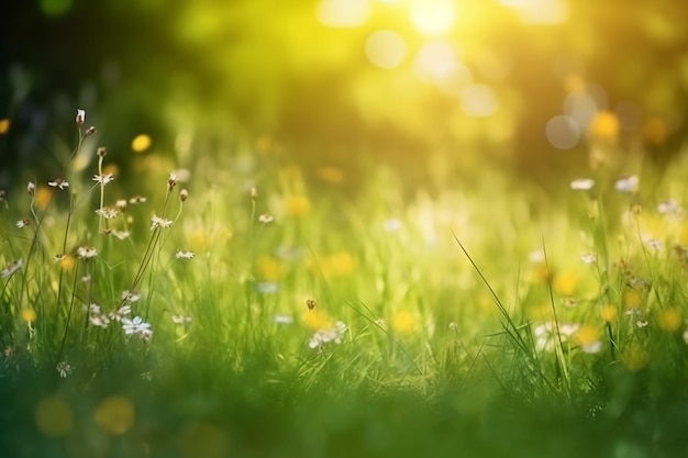 Een bloemenveld in het zonlicht