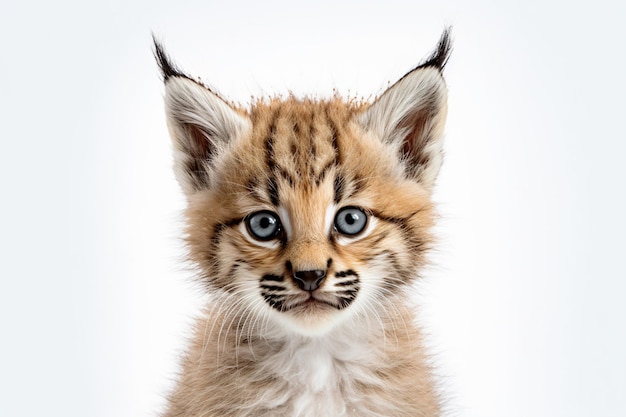 Een bobcatkatje met witte achtergrond